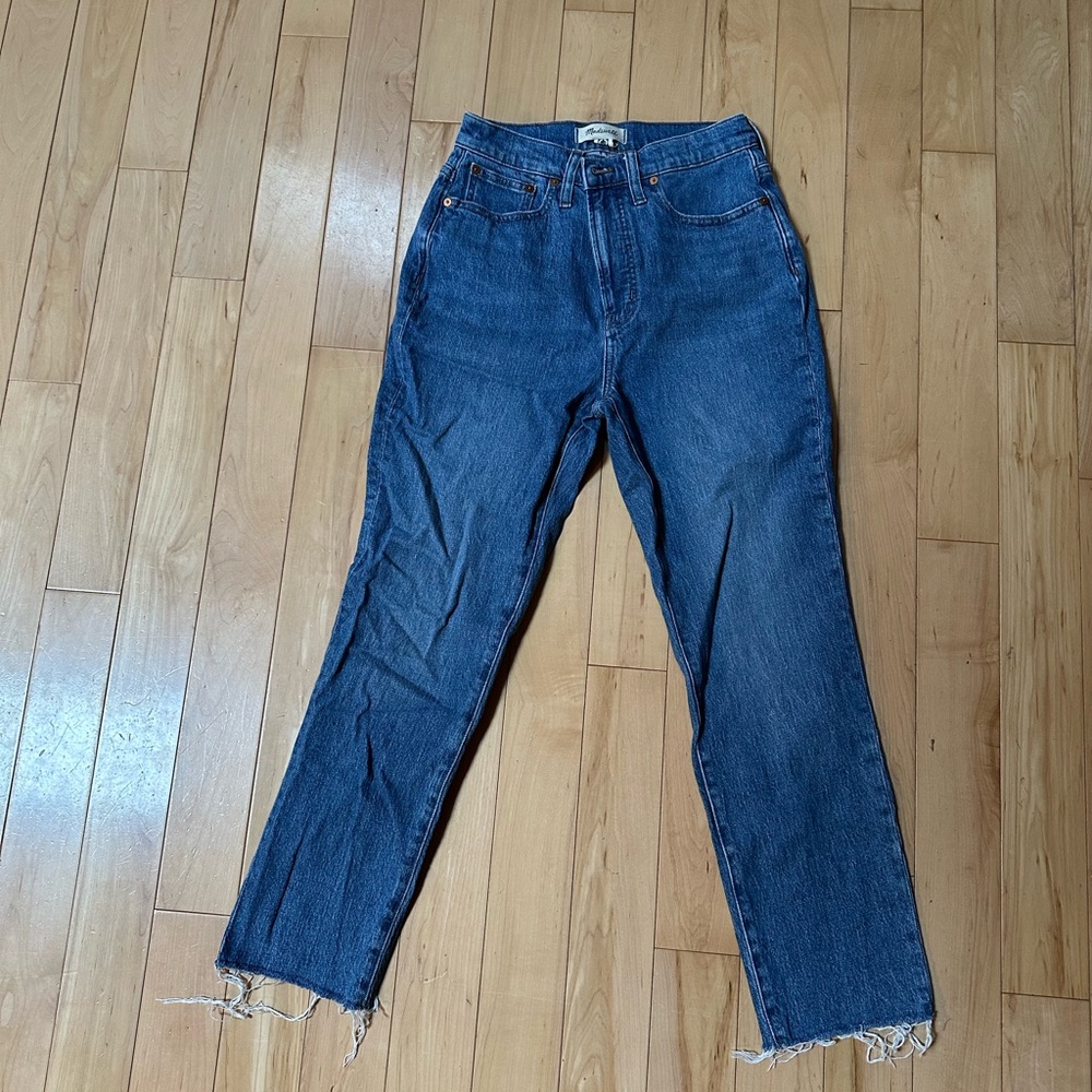 Madewell Women’s Blue Denim Jeans with Frayed Hem size 27